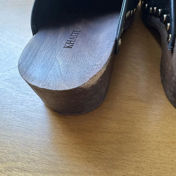 Khaite Women's Black Leather Clogs - Picture 7 of 7